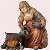 2192 Hirtenfrau am Feuer 10cm coloriert 88.--€; 2-farbig gebeizt 73.--€